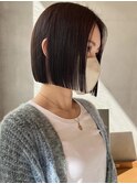 ボブ/切りっぱなし/縮毛矯正/