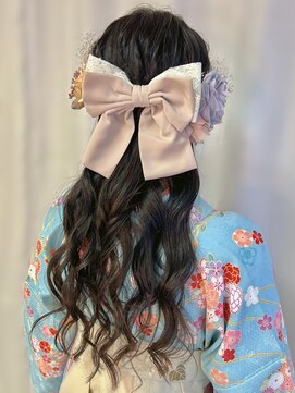 ミテ(MiTe) 卒業式当日お支度　袴着付　卒業式ヘア　袴ヘア　ハーフアップ