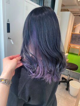 ジュネス 奈良橿原店(Jeunesse) 【インナーカラー】ラベンダーブラック×アジサイ