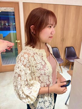 ラミエ バイ メルト 吉祥寺(lamie by melt) *滝田*似合わせ小顔切りっぱなしボブカットオレンジカラー暖色