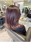 大人のうる艶美髪 ローズブラウン秋冬カラー 巻き髪アレンジ