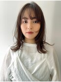 顔周りレイヤー/ミディアムレイヤー/レイヤーカット/銀座
