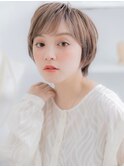 ハイライトカラーオン眉小顔こなれショートh3越谷20代30代40代