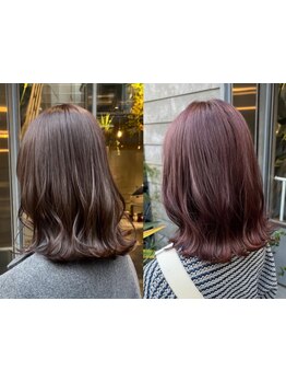 【大阪梅田徒歩3分】ブリーチなしで作る透明感カラーが人気★髪に優しい商材で手触りのいい髪質へ導きます*