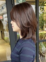 アイフィール アヴェダ 瑞江店(i feel AVEDA) 【藤田】ミディアムのワンカールレイヤー×髪質改善カラー