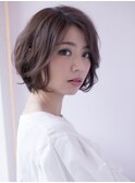 [shiomi H]ラフ感がお洒落な前髪なしショート×シアーグレージュ