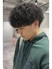 【人気No.1】men'sカット+クリーム波巻きパーマ+Tr ¥12500