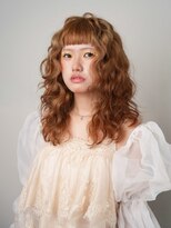 トランク ヘアー デザイン(tranq hair design)&nbsp;大人可愛いハッシュカットレイヤーコテ巻きパーマベージュカラー