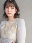くびれ/イメチェン前髪/黒髪/ミディアムボブ/髪質改善/10代20代