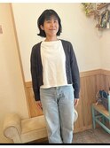 黒髪ワンレンボブ