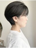 30代40代50代☆小顔　丸み耳かけ　大人クールショートボブ　西宮
