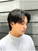 艶センターパートニュアンスパーマダークアッシュ韓国マッシュ