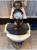 編みおろしポニーテール