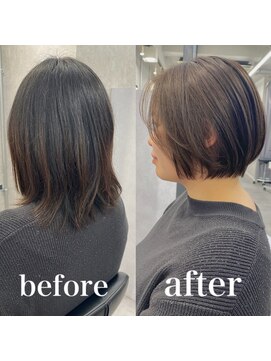ヘアサロン ドットプラス 町田店(dot. plus) 大人ショートボブ/イメチェン/ホワイトブロンド/外ハネボブ/町田