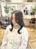 前髪似合わせカット/センター分けスタイル