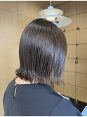 髪質改善カラー透明感グレージュ◎春カラーくびれボブ