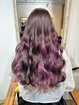 ミモザワークス ヘアアレンジ インナーピンクカラー