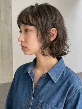 トリッカ 銀座(tricca) ボブパーマ/クセ毛風パーマ/ニュアンスパーマ/ブラウン/前髪