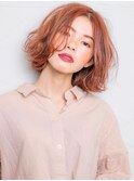 コーラルオレンジニュアンスボブ