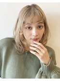 ミディアムウルフ×ミルクティーベージュ