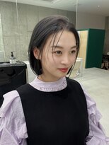 エム(M) 地毛風♪暗髪カラーボブ//シースルーバング 垢抜け 30代40代50代