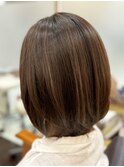 絶壁解消/ひし形/くびれ/斜めバング/60代50代40代/ミセスヘア4C