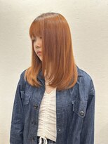 ウニレ バイ センス(unire by sense)&nbsp;【飾磨/姫路】レイヤーカット/1ブリーチでオレンジカラー