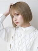 【銀座有楽町】ぱつっとボブシルキーグレージュ