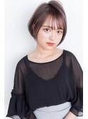20代30代40代透け感バングアッシュベージュまるみショート