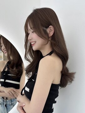 フォンズ(FONS) 顔周りカット/韓国くびれヘア/透明感グレージュカラー/レイヤー