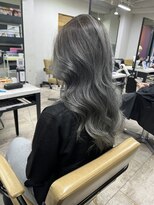 アジールヘア 所沢プロペ通り店(agir hair)&nbsp;ハイライトカラー×透明感グレージュ◎大人小顔ミディ