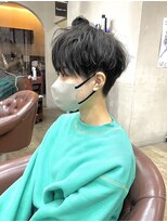 ハピネス 王寺店(Happiness) 刈り上げショート ベリーショート マッシュ ブルーブラック