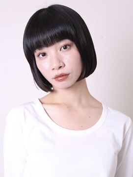 ヨファ ヘアー(YOFA hair) 似合わせカット暗めカラーブルーブラックショートボブ0901