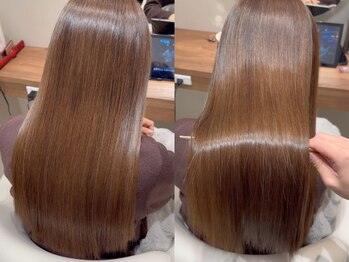 en.武蔵小杉　髪質改善トリートメント/縮毛矯正/ヘッドスパ/透明感カラー【エン】 の写真/一人ひとりの髪質に合わせた薬剤選定を行う”オーダーメイド縮毛矯正”で乾かすだけでまとまる美髪へ！