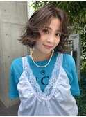 顔周りレイヤーボブカット透明感カラーブリーチなしカラー