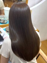 ミツバ(3tuba) 髪質改善 アッシュグレージュ 艶髪ストレート ロングヘア