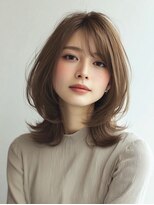 ハーツ 青山表参道店(Heart's)&nbsp;白髪ぼかし脱白髪染め似合わせミディアムレイヤー40代50代60代