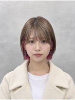 エニル 春日部店(enil)&nbsp;◎艶ボブに映えるピンクインナー◎