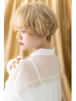 モッズヘア 越谷(mod's hair)&nbsp;金髪ハイトーンカラーくせ毛ショートボブTb2越谷20代30代40代