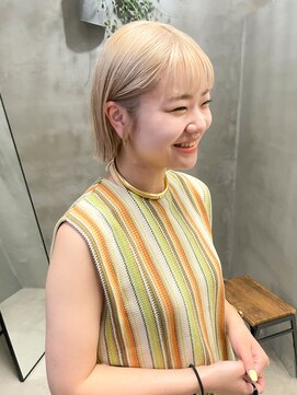 テトヘアー(teto hair) ブロンドカラー　ブロンド　ハイトーンカラー　ブリーチ　ボブ