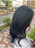 ネイビーカラー×外ハネ