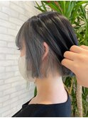 小顔カット×インナーカラー×透け感ナチュラルボブ