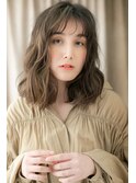 グレーベージュ細めハイライトニュアンスパーマY上尾20代30代
