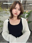 黒髪ボブルフネビージュ小顔ワンレン