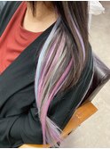 パープルインナー・人毛エクステ・インナーカラー・韓国風ヘア