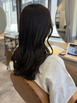 カノエ 福岡香椎店(canoe) 黒髪 顔周りカット 韓国ヘア 20代 髪質改善トリートメント 艶髪