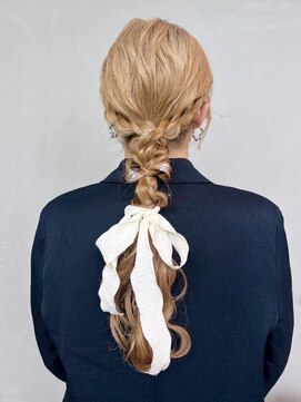 おくれ毛ハイトーンミルクティーロング_ba557371