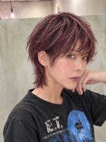 ヘアーリゾートガーデン 南林間店(Hair Resort Garden)&nbsp;ブリーチ未満のハイライト×短めエッジバング/ウルフ