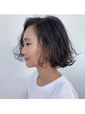 【お客様スタイル】デジタルパーマのラフなニュアンスカールボブ