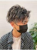 波巻きツイストスパイラル/刈り上げセンターパート/20代30代40代